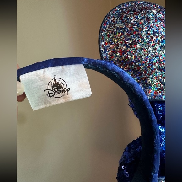 2020 Blue Sparkle Glitter Minnie Mouse Bow Ears Headband Disney - Picture 6 of 7